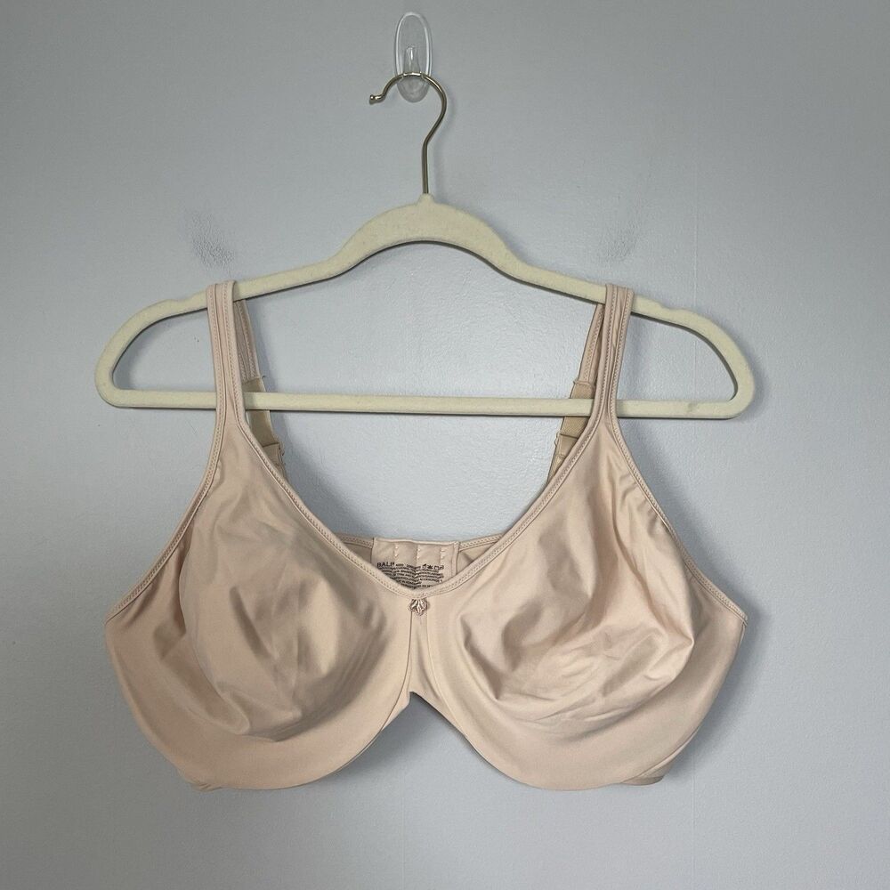 Bali Unlined Underwire Bra Supportive Comfort Nude Tan Women's Size 42DD